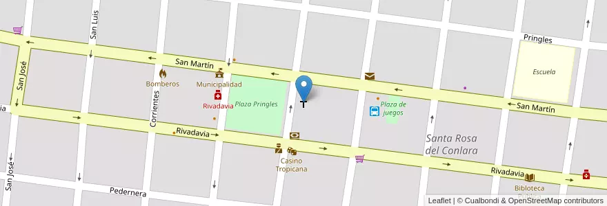 Mapa de ubicacion de Parroquia Santa Rosa de Lima en Argentinien, San Luis, Junín, Municipio De Santa Rosa Del Conlara.