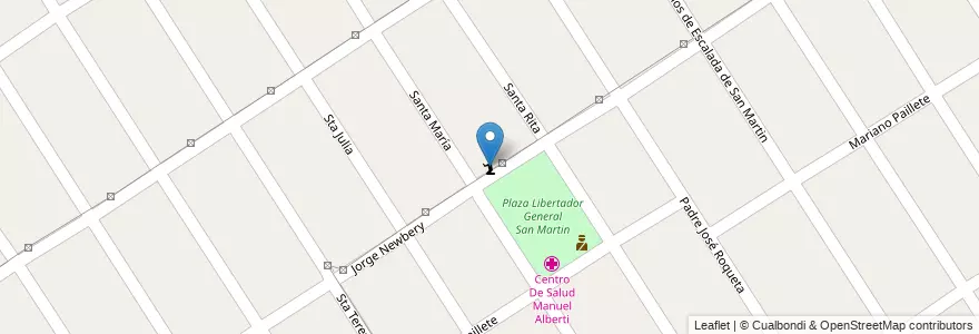Mapa de ubicacion de Parroquia Santa Rosa de Lima en Argentina, Buenos Aires, Partido Del Pilar.