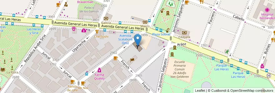 Mapa de ubicacion de Parroquia Santa Teresa de Jesús, Palermo en Argentinië, Ciudad Autónoma De Buenos Aires, Buenos Aires, Comuna 14.