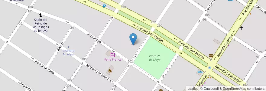 Mapa de ubicacion de Parroquia Santa Teresita en Arjantin, Misiones, Departamento Leandro N. Alem, Municipio De Leandro N. Alem, Leandro N. Alem.