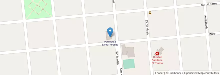 Mapa de ubicacion de Parroquía Santa Teresita en アルゼンチン, ブエノスアイレス州, Partido De Lincoln.