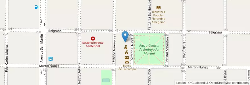 Mapa de ubicacion de Parroquía Santa Terisita del Niño Jesús en 阿根廷, La Pampa, Departamento Realicó, Municipio De Embajador Martini.