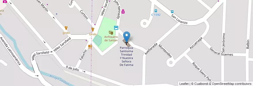 Mapa de ubicacion de Parroquia Santisima Trinidad Y Nuestra Señora De Fatima en Argentinien, Provinz Córdoba, Municipio De Saldán, Departamento Capital, Pedanía Capital, Córdoba.