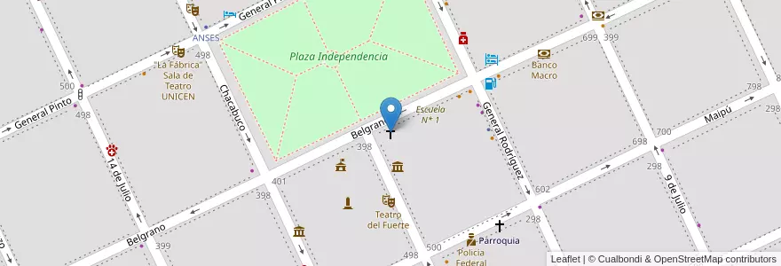 Mapa de ubicacion de Parroquia Santísimo Sacramento en 阿根廷, 布宜诺斯艾利斯省, Partido De Tandil, Tandil.