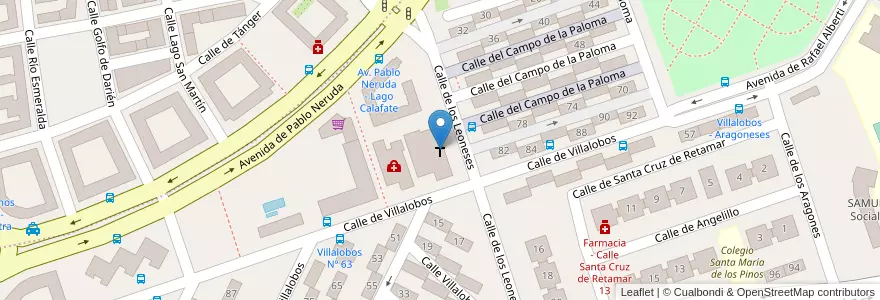Mapa de ubicacion de Parroquia Santo Tomás de Villanueva en Испания, Мадрид, Мадрид, Área Metropolitana De Madrid Y Corredor Del Henares, Мадрид.