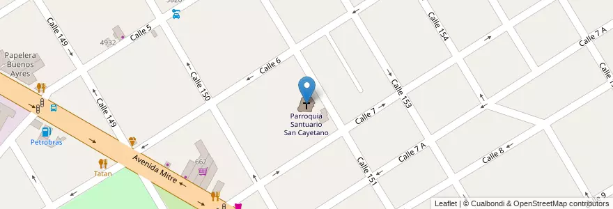 Mapa de ubicacion de Parroquia Santuario San Cayetano en Arjantin, Buenos Aires, Partido De Berazategui, Berazategui.