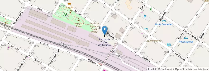 Mapa de ubicacion de Parroquia Señor del Milagro, Colegiales en 阿根廷, Ciudad Autónoma De Buenos Aires, 布宜诺斯艾利斯, Comuna 13.