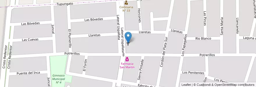 Mapa de ubicacion de Parroquia Virgen de los Pobres en Argentine, Chili, Mendoza, Sección 8ª Aeroparque.