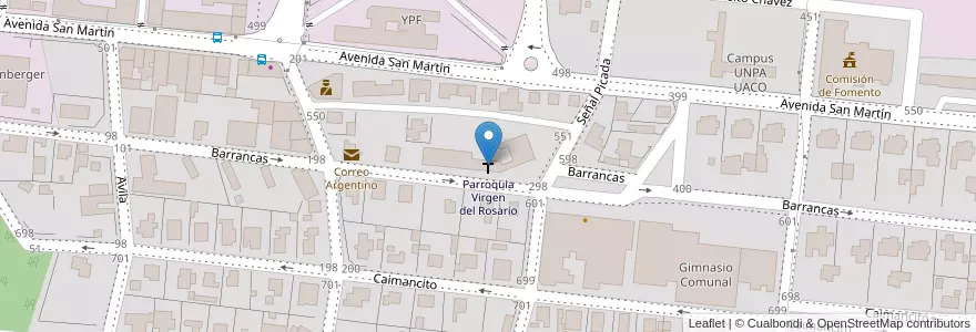 Mapa de ubicacion de Parroquia Virgen del Rosario en Аргентина, Чили, Санта-Крус, Comisión De Fomento De Cañadón Seco, Deseado, Cañadón Seco.