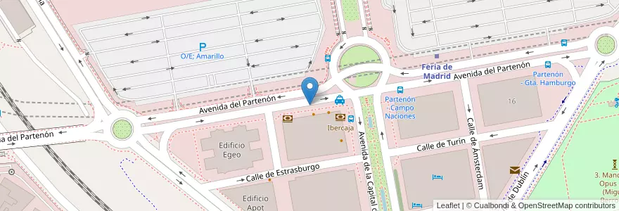 Mapa de ubicacion de PARTENON, AVENIDA, DEL,10 en اسپانیا, بخش خودمختار مادرید, بخش خودمختار مادرید, Área Metropolitana De Madrid Y Corredor Del Henares, مادرید.