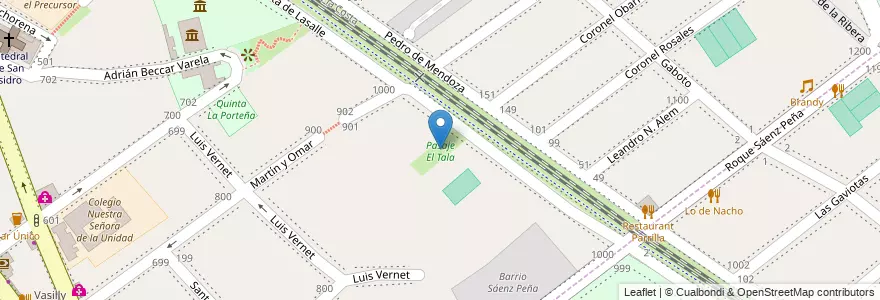 Mapa de ubicacion de Pasaje El Tala en الأرجنتين, بوينس آيرس, Partido De San Isidro, San Isidro.