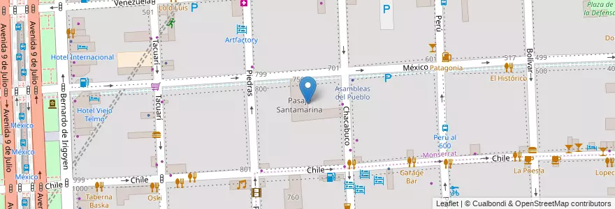 Mapa de ubicacion de Pasaje Santamarina, Montserrat en Argentina, Ciudad Autónoma De Buenos Aires, Comuna 1, Buenos Aires.