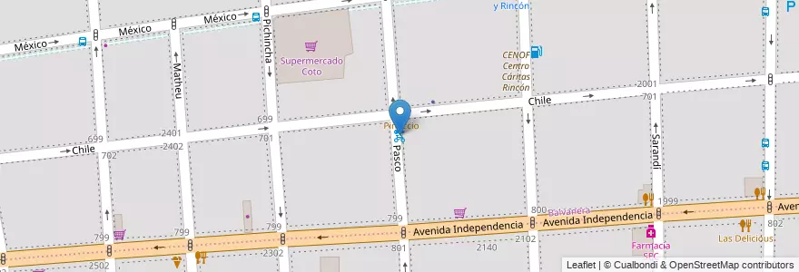Mapa de ubicacion de Pasco, Balvanera en 阿根廷, Ciudad Autónoma De Buenos Aires, Comuna 3, 布宜诺斯艾利斯.