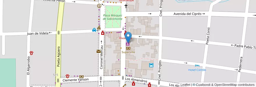 Mapa de ubicacion de Paseo al Sol en Arjantin, San Luis, Junín, Municipio De Merlo, Villa De Merlo.