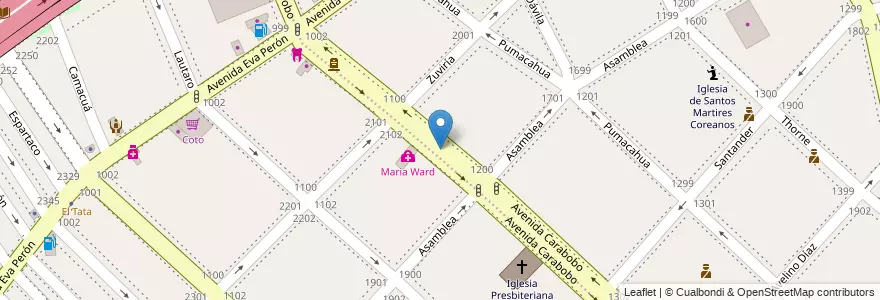Mapa de ubicacion de Paseo Comisario General Juan Ángel Pirker, Parque Chacabuco en アルゼンチン, Ciudad Autónoma De Buenos Aires, Comuna 7, ブエノスアイレス.