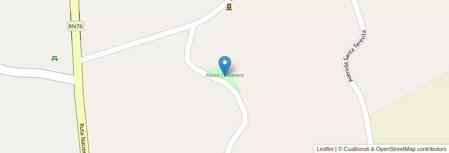 Mapa de ubicacion de Paseo Costanera en Arjantin, Şili, La Rioja, Coronel Felipe Varela.