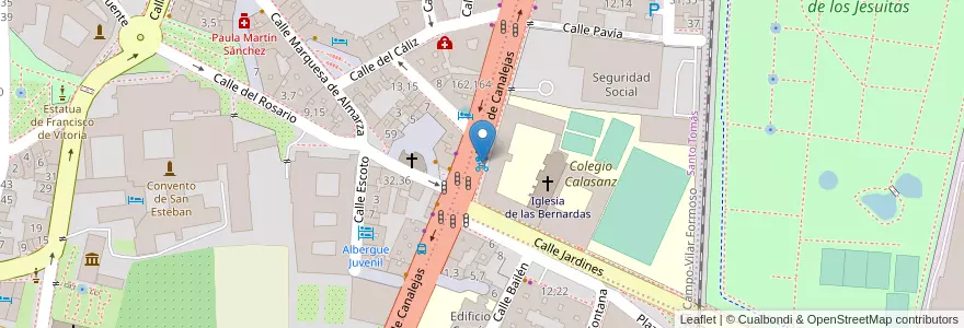 Mapa de ubicacion de Paseo de Canalejas en Spanien, Kastilien Und León, Salamanca, Campo De Salamanca, Salamanca.