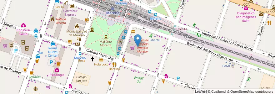 Mapa de ubicacion de Paseo de compras Imperio Moreno en Argentina, Buenos Aires, Partido De Moreno, Moreno.