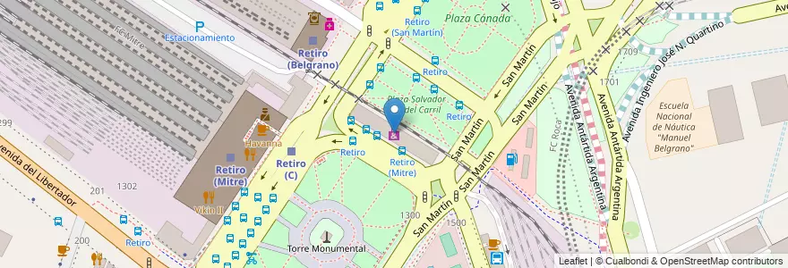 Mapa de ubicacion de Paseo de Compras, Retiro en 아르헨티나, Ciudad Autónoma De Buenos Aires, Comuna 1, 부에노스아이레스.