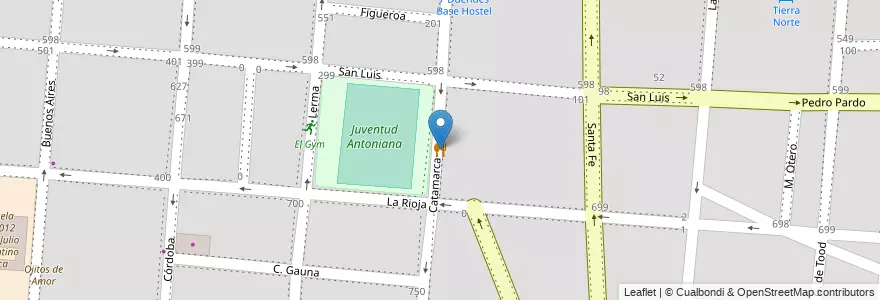 Mapa de ubicacion de Paseo de la familia en Arjantin, Salta, Capital, Municipio De Salta, Salta.