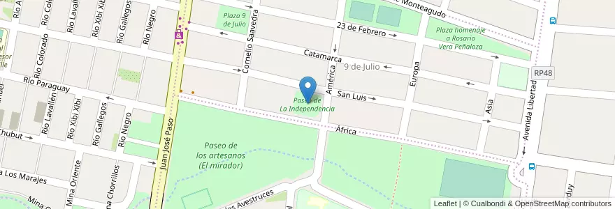 Mapa de ubicacion de Paseo de La Independencia en Arjantin, Jujuy, Departamento Palpalá, Municipio De Palpalá.