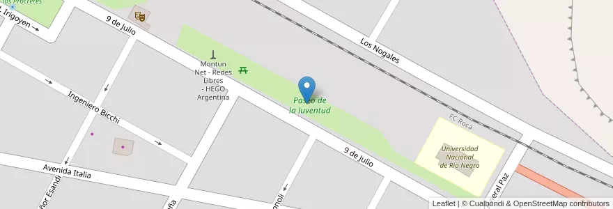 Mapa de ubicacion de Paseo de la Juventud en Аргентина, Рио-Негро, Departamento General Roca, Villa Regina.
