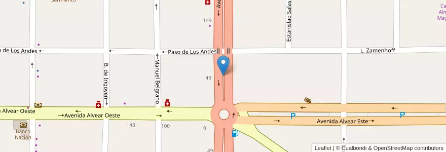Mapa de ubicacion de Paseo de la Memoria en 아르헨티나, Mendoza, General Alvear, Distrito Ciudad De General Alvear.
