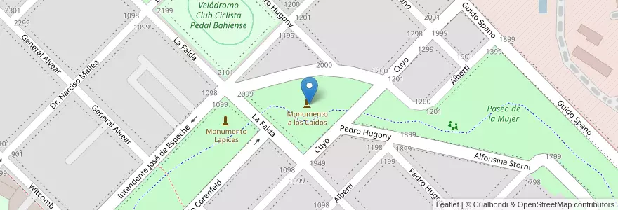 Mapa de ubicacion de Paseo de la Mujer en Arjantin, Buenos Aires, Partido De Bahía Blanca, Bahía Blanca.