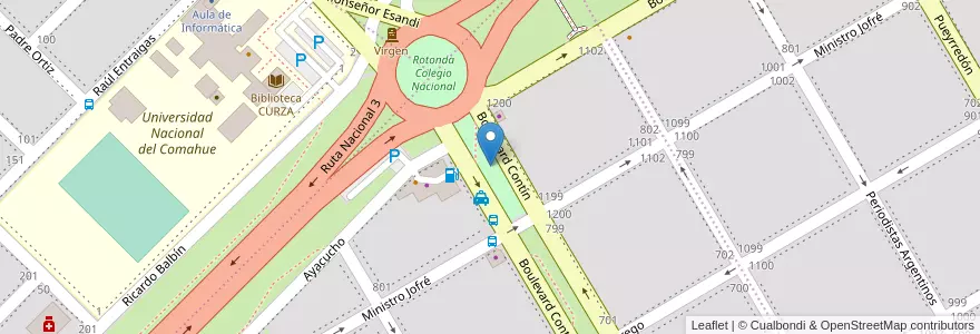 Mapa de ubicacion de Paseo de la Reforma Universitaria en 아르헨티나, 리오네그로주, Departamento Adolfo Alsina, Viedma, Viedma.
