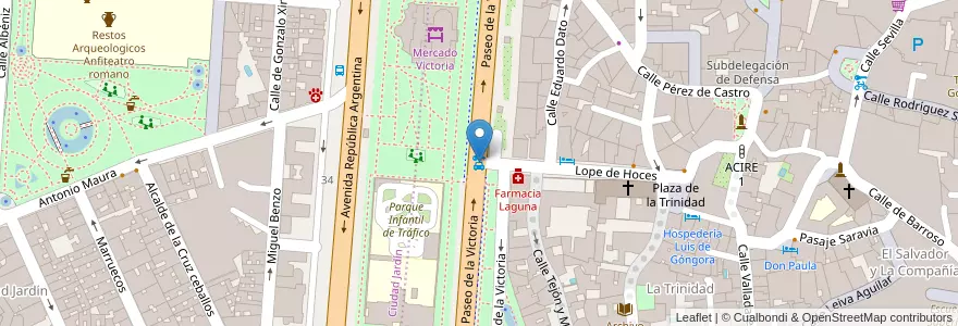Mapa de ubicacion de Paseo de la Victoria en スペイン, アンダルシア州, コルドバ, コルドバ.