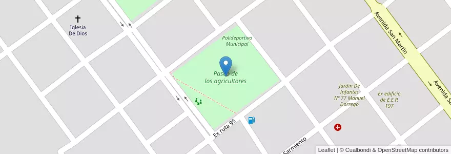 Mapa de ubicacion de Paseo de los agricultores en 阿根廷, Chaco, Departamento Mayor Luis Jorge Fontana, Municipio De Coronel Du Graty, Coronel Du Graty.