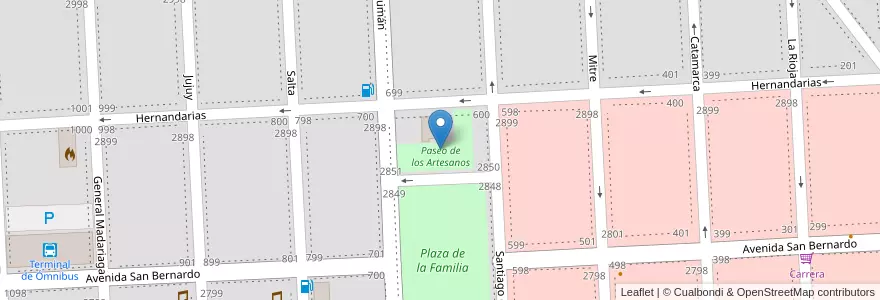 Mapa de ubicacion de Paseo de los Artesanos en Argentina, Buenos Aires, Partido De La Costa, San Bernardo Del Tuyú.