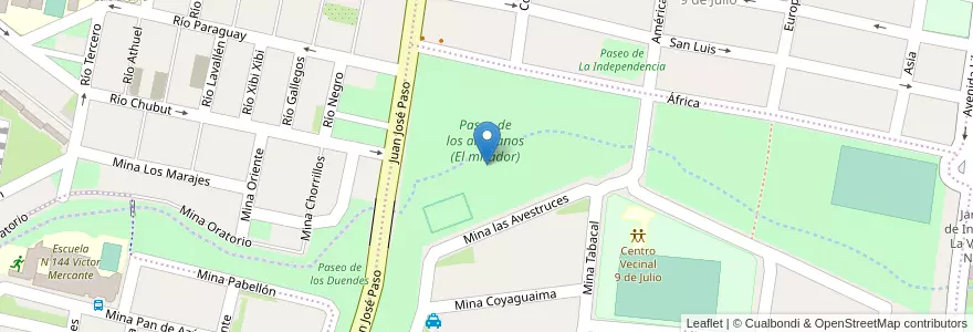Mapa de ubicacion de Paseo de los artesanos (El mirador) en الأرجنتين, Jujuy, Departamento Palpalá, Municipio De Palpalá.