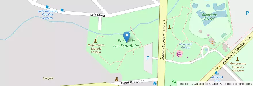 Mapa de ubicacion de Paseo de Los Españoles en 阿根廷, 布宜诺斯艾利斯省, Partido De Tandil, Tandil.