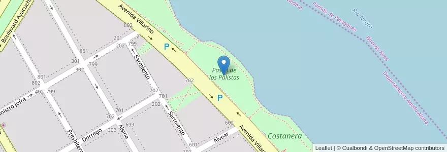Mapa de ubicacion de Paseo de los Palistas en 阿根廷, Partido De Patagones, Carmen De Patagones.