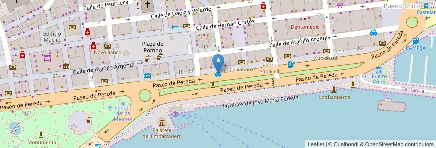 Mapa de ubicacion de Paseo de Pereda en Spagna, Cantabria, Cantabria, Santander, Santander.