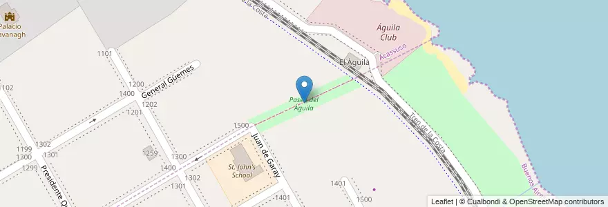 Mapa de ubicacion de Paseo del Águila en アルゼンチン, Partido De San Isidro.