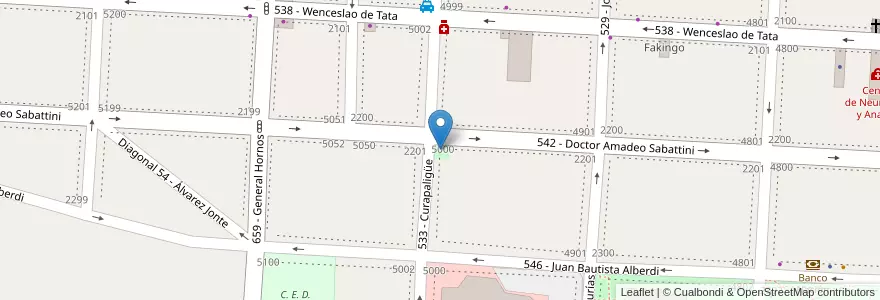Mapa de ubicacion de Paseo del Ángel Grís en Argentina, Provincia Di Buenos Aires, Partido De Tres De Febrero, Caseros.