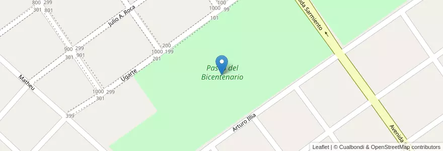 Mapa de ubicacion de Paseo del Bicentenario en Argentina, Buenos Aires, Partido De San Vicente.