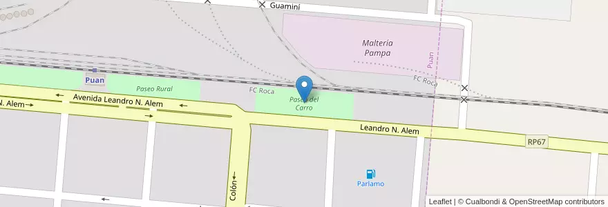 Mapa de ubicacion de Paseo del Carro en 阿根廷, 布宜诺斯艾利斯省, Partido De Puan, Puan.