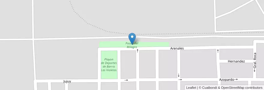 Mapa de ubicacion de Paseo del Milagro en Arjantin, Córdoba, Departamento Tercero Arriba, Municipio De Río Tercero, Pedanía Salto, Río Tercero.