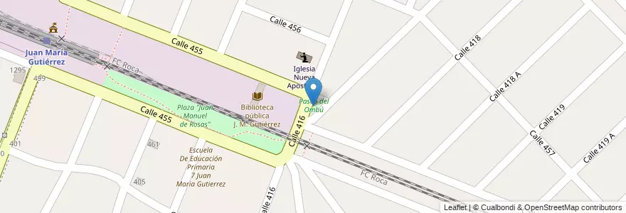 Mapa de ubicacion de Paseo del Ombú en Argentinië, Buenos Aires, Partido De Berazategui, Juan María Gutiérrez.