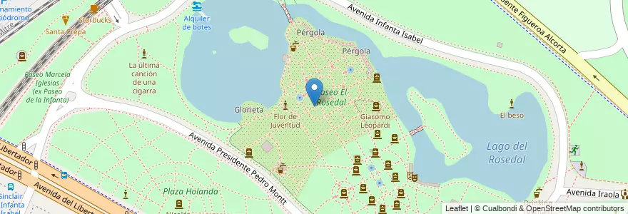 Mapa de ubicacion de Paseo El Rosedal, Palermo en Argentine, Ciudad Autónoma De Buenos Aires, Buenos Aires, Comuna 14.