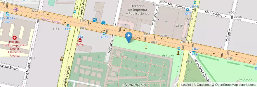 Mapa de ubicacion de Paseo El Salvador en Argentina, Santa Fe, Departamento Rosario, Municipio De Rosario, Rosário.