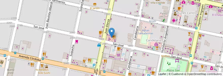 Mapa de ubicacion de Paseo Jardín en Argentinien, Santa Fe, Departamento Rosario, Municipio De Funes, Funes.