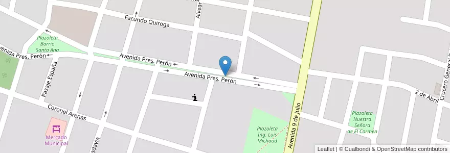 Mapa de ubicacion de Paseo Juan D. Peron. en Аргентина, Жужуй, Departamento El Carmen, Municipio De El Carmen, El Carmen.