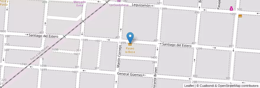 Mapa de ubicacion de Paseo la Boca en Аргентина, Сальта, Capital, Municipio De Salta, Salta.