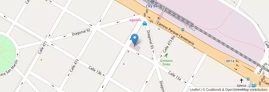 Mapa de ubicacion de Paseo La Cuadra, City Bell en Argentina, Buenos Aires, Partido De La Plata, City Bell.