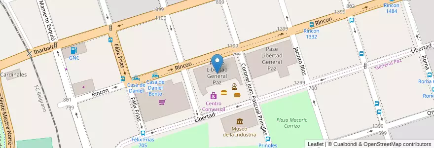 Mapa de ubicacion de Paseo Libertad General Paz en الأرجنتين, Córdoba, Departamento Capital, Pedanía Capital, Córdoba, Municipio De Córdoba.