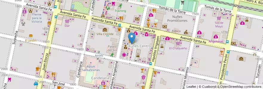 Mapa de ubicacion de Paseo Madero en 아르헨티나, Santa Fe, Departamento Rosario, Municipio De Funes, Funes.